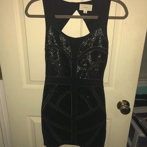 black sequin bodycon dress